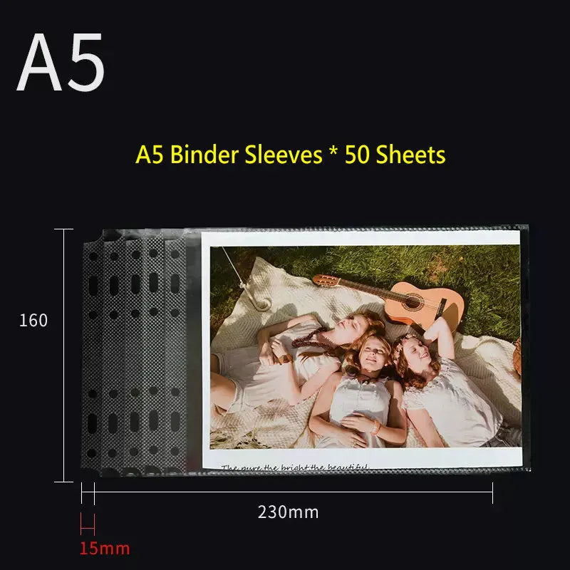 2-Ring Binder A4 Landscape Paper Organizer Document Binder A5 B5 Transparent Binder Sleeves 2-hole File Folder For Documents