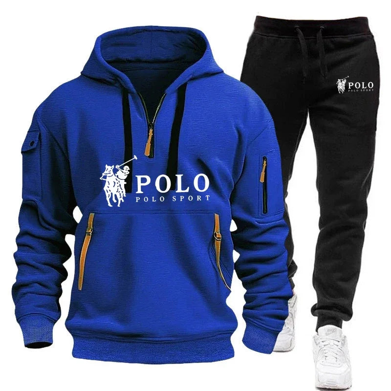 Autumn and Winter Men's casual set, a fashionable outdoor hiking windproof and warm hoodie and pants 2 - View 8 | SAMAG