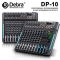 Debra DP-10 10 Channels 99 DSP Audio Mixer DJ Controller Reverb Recording Mixing With Bluetooth 5.0 Professional Performance