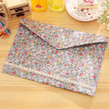 1PC A4 File Folder Elegant Little Flowers Fabric Paper Holder Floral Large Capacity Document Bag Filing Briefcase Organizer Bag