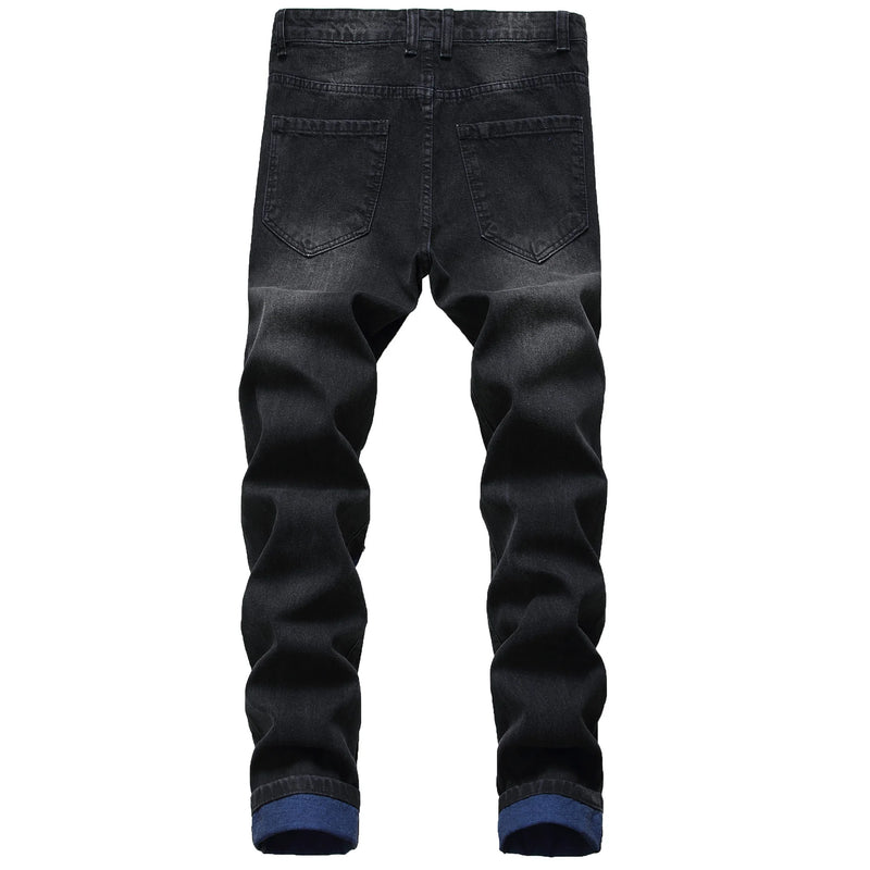 New Fall Collection: Men's Black Jeans, Blue Distressed | SAMAG