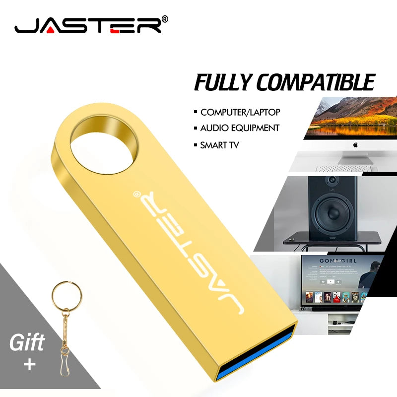 USB Flash Drive 128GB Pendrive 128GB Memory Stick 32GB 4GB Metal 64 GB Pen Drive 8GB USB Stick 16 GB Free Chain USB Flash Drives