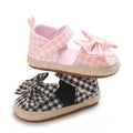 0-18 Months Girl Lattice Baby Princess Shoes Casual Anti slip Bow Four Seasons Preschool Children's Soft Sole First Walking Shoe