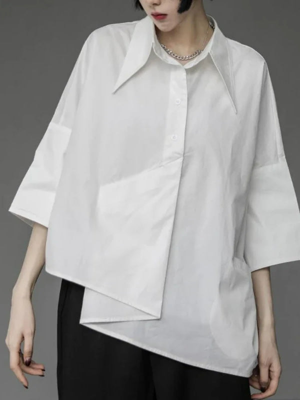 Y2K Women Streetwear Loose Summer Tops Academic Irregular - View 7 | SAMAG