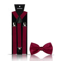 Fashion Mens Suspender Bow Tie Set Man Shirt Pants Dress Women Wedding Party Solid Color Suspender Suit Skirt With Braces Straps