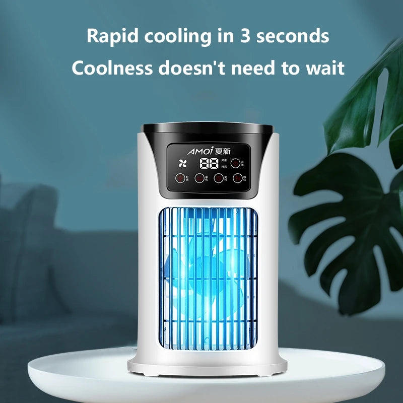 Multifunctional Portable Air Cooler Cold Air-cooled Fan Small Humidification Air Conditioner Natural Desktop Fan for Home Office