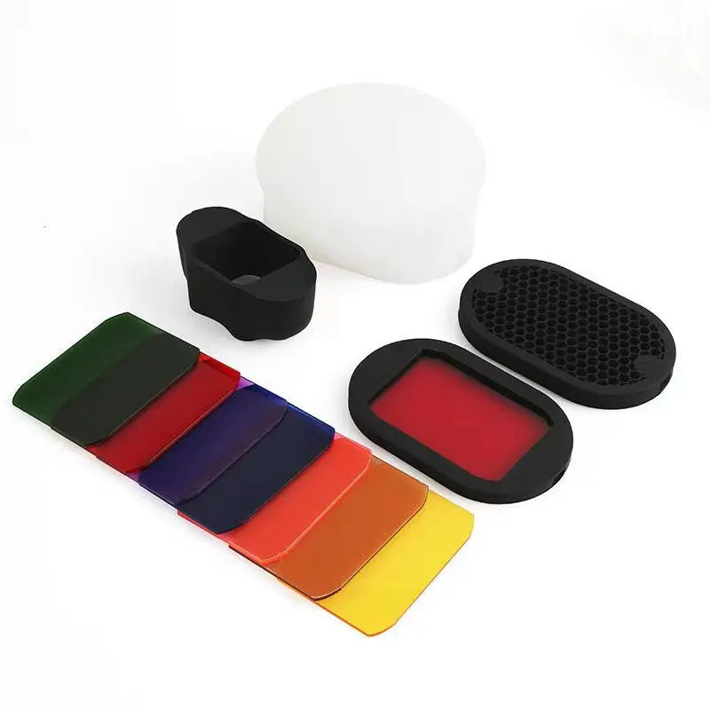 Flash Diffuser Kit Softbox Reflector Honeycomb Grid Color Gels Magnetic Attachment Soft Light Ball for Speedlight Fit for MagMod
