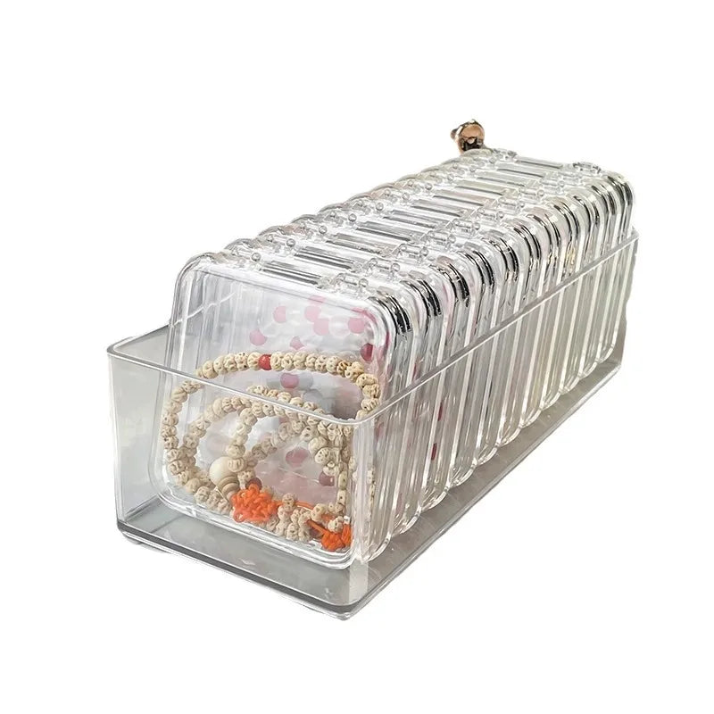Crystal Wenwan Bracelet Desktop Storage Box Jewelry Necklace Dust-proof Desktop Organizing Box Display Shelf