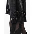 TIFICY Crocodile Patterned Shoulder Pad PU Leather Jacket Men's Patchwork Design High-end Black Jackets Top Men Clothing
