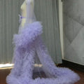 Women Dressing Gown Perspective Sheer Long Tulle Robe Puffy Pregnancy Maternity Dress for Baby Shower Nightgown Sleepwear Custom