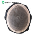 Alwayshair Fine Mono Men Short Toupee 5” Indian Hair Men’s Capillary Prosthesis Monofilament 120 130 Hair System 9x11
