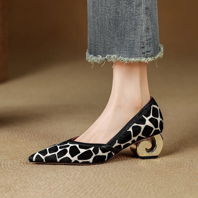 Women's New Genuine Leather Sheepskin Leopard Print | SAMAG