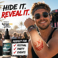 KINGZOO Temporary Tattoo Ink Sun Activated Color Changing Body Art Paint Airbrush Paint for Festival Party Beach Halloween 30ML