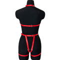 Goth Lingerie Set Women PU Leather Harness Fetish Garters Belts Full Underwear Suspenders Clothing Accessories