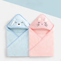 Baby Coral Fleece Hooded Bath Towel Bath Towel Newborn Toddler Cartoon Animal Swaddle Wrap Soft Baby Girls Boys Bath Towel