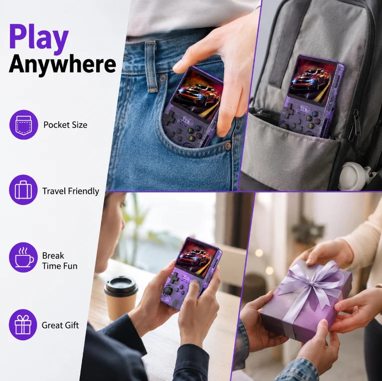 Portable Handheld Game Console 3.5 Inch IPS HD Screen Long Battery Life Type-C Charging Pocket Video Game Arcade Player