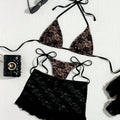 Swimwear Women Bikinis Set Backless Lace Up Bathing Suit | SAMAG