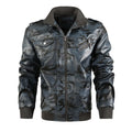 Autumn Pu Leather Jacket Men's Camouflage Leather Jacket Youth Locomotive Washed Retro Leather Jacket Men