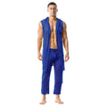 Men's Fishnet Hollow Out Robes Classic Lounge Pants Sexy Sleepwear Mens Robe Sets Daily Home Sleeveless Bathrobes Hooded Pajamas