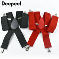 Deepeel Fashion 5cm Wide Adult Men's Suspenders 4 Clips Strap Adjust Elastic Men Braces Harness Man Suit Pants Belt Accessories