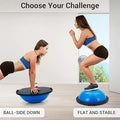 Half Exercise Ball,60Cm Balance Ball Trainer with Non-Slip Base,2 Bands,Pump & Extra Balls For Yoga Workouts Pilates Fitness