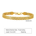 Waterproof Stainless Steel Chain Bracelets For Women, Gold Plated Fashion Stackable Link Gifts - Visuel 12 | SAMAG