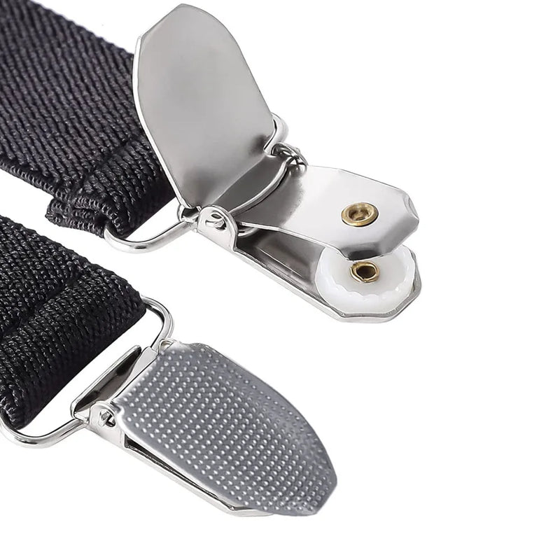 Suspenders for Men Women Fashion 2.5cm X - Back 4 Clips Adjustable Elastic Shirt Trouser Braces Strap - Visuel 4 | SAMAG