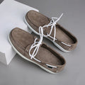 New Men's Casual Shoes Fashion Leather Docksides Boat Shoes British Style Lace Up Men Loafers Men Breathable Handmade Moccasins