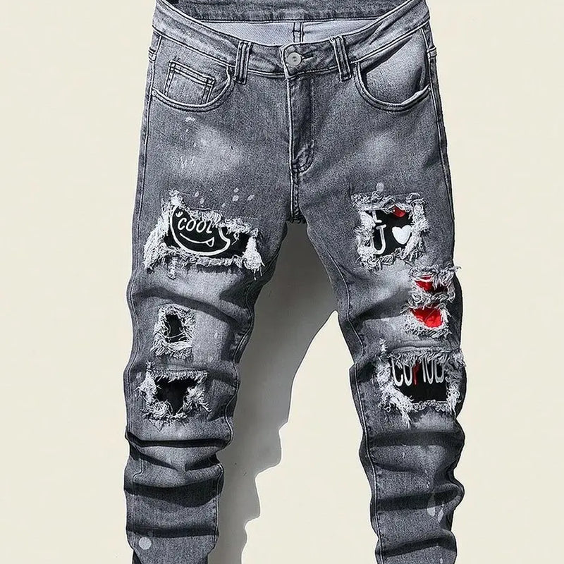Men's Slim Stretchy Denim Jeans for Pants Tearing | SAMAG
