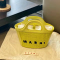 Elegant Mini Tote Bag with Leather Edges & Unique Cutout Handle