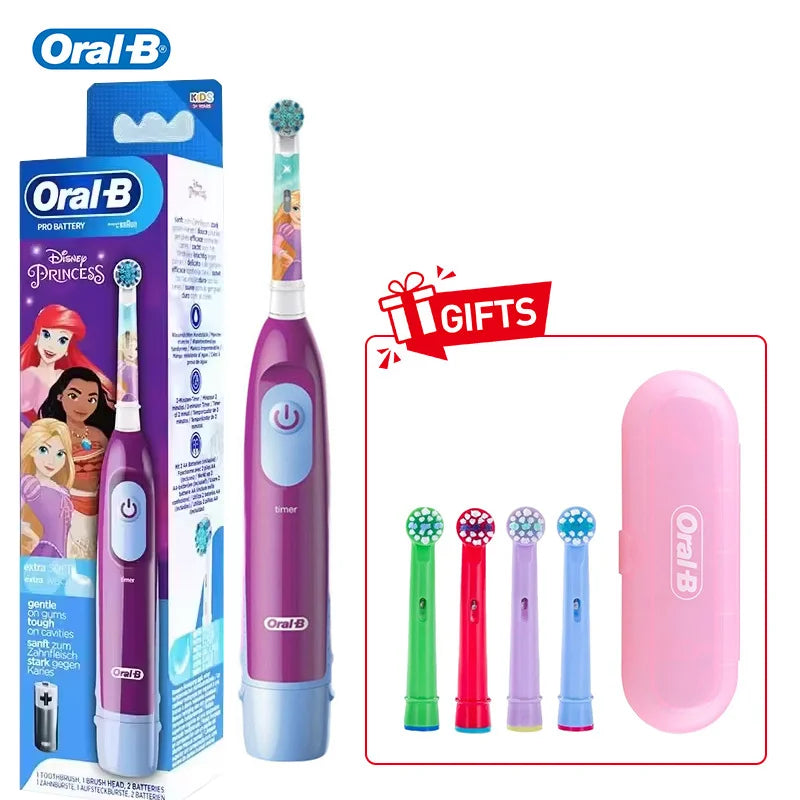 Oral B DB5510K Electric Toothbrush Children Rotary Teeth Brush Soft Bristles 2Min Timer Waterproof Battery Powered For 3-12 Ages
