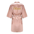 Rose Gold Kimono Satin Women Bathrobe Wedding Sister | SAMAG