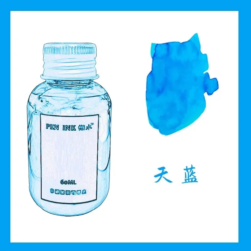 60ml 48Colors Fountain Pen Ink Cartridge Writing Dip Pen Ink Refill Stationery School Supplies For JINHAO HONGDIAN MAJOHN