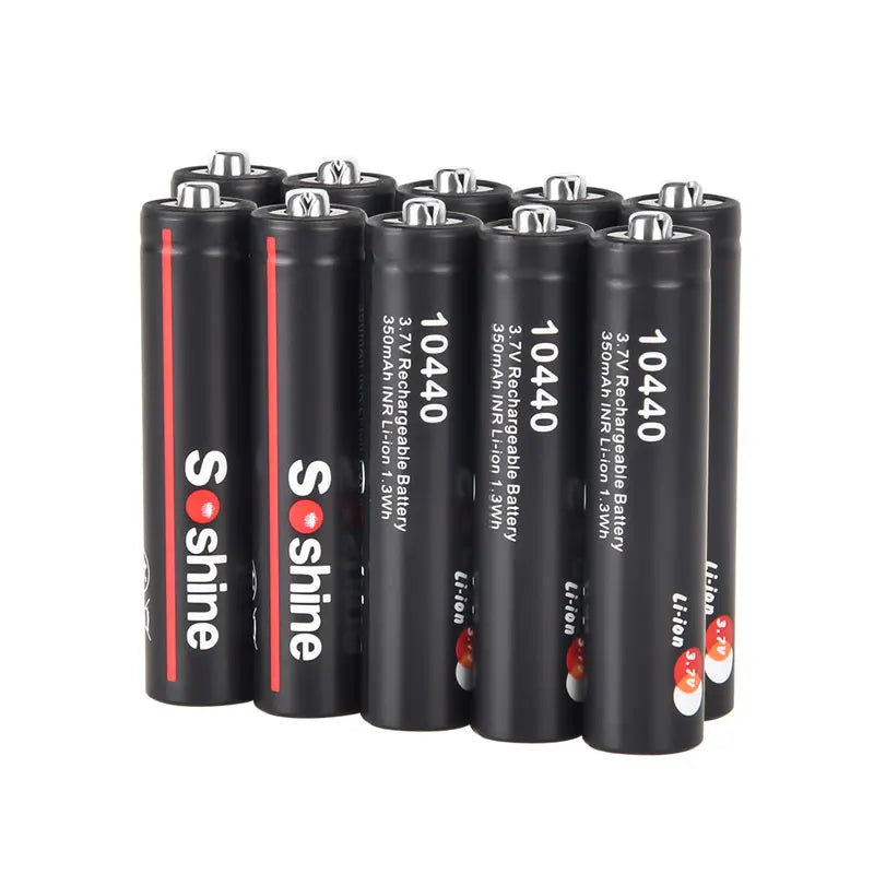 Soshine AAA 10440 350mAh Li-ion Batteries 3.7V 350mAh Rechargeable Lithium AAA Battery for Microphone Headlamp Flashlight Radio
