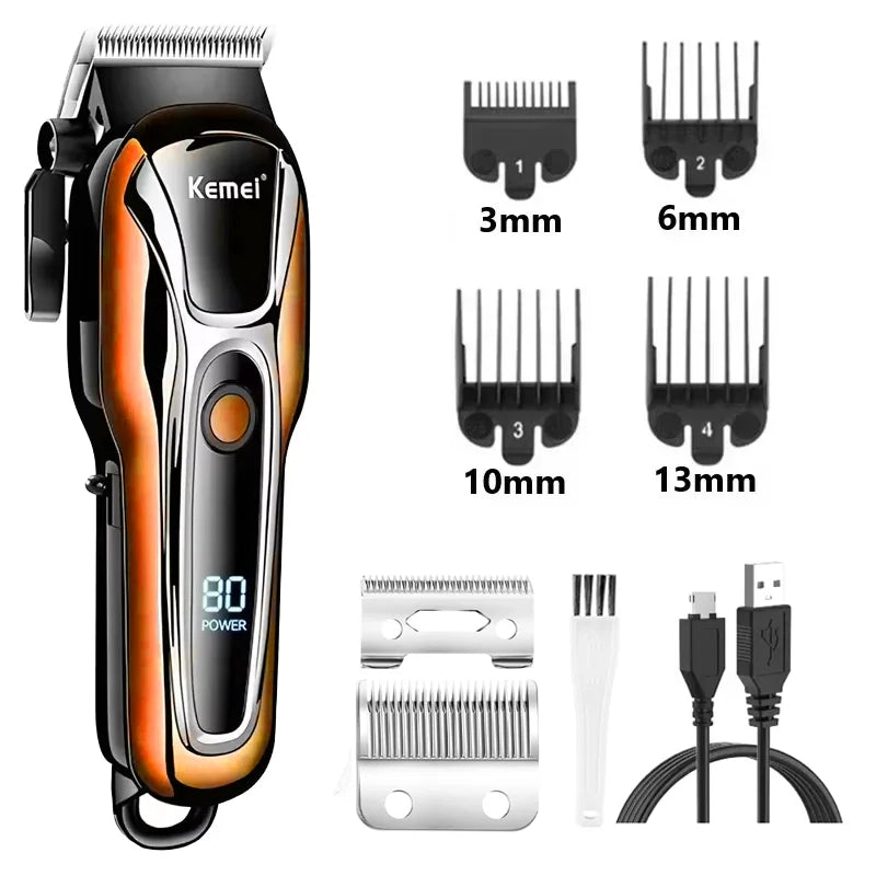 Kemei PG1990A Rechargeable Men's Hair Clipper Professional Cordless Men Hair Trimmer Hair Cutting Machine Barber for Men