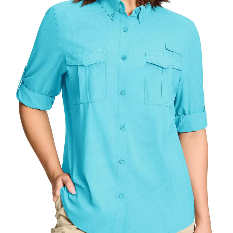 TACVASEN Women's UPF50+ Quick Dry Hiking Fishing Blouse - View 10 | SAMAG
