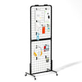 Grid Wall Panels Display Stand - Display Rack with 15 Hooks for Vendor Events Art Display Panels Heavy Duty Floor Standing