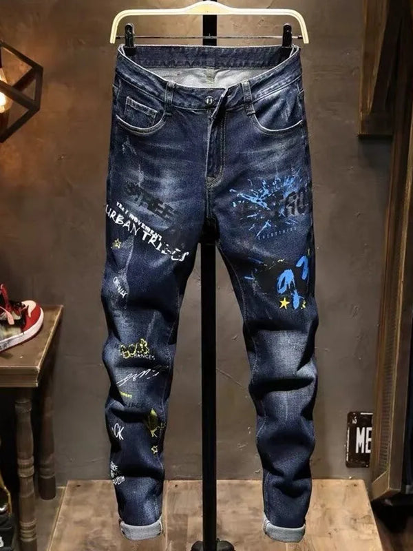 Spring and Autumn Fashion Trend Printed Straight-Leg | SAMAG