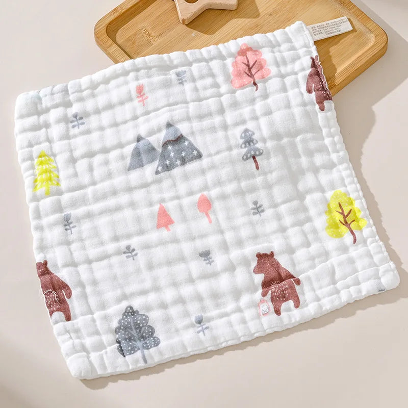 Baby face towel square towel super soft pure cotton Class A saliva towel children's towel babySix-layer gauze small square towel
