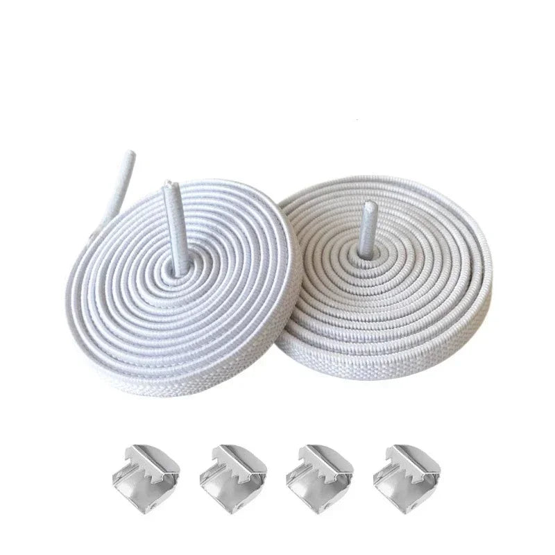 No Tie Shoe Laces Elastic Laces Sneakers 8MM Widened Flat Elastic Shoelaces Adult Quick Shoe Lace Rubber Bands for Shoes