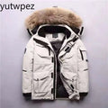 Outdoor Hiking 90% White Duck Removable Cap Climbing Men Thermal Down Jacket Thick Puffer Jacket Men Coat Overcoat Winter Parka