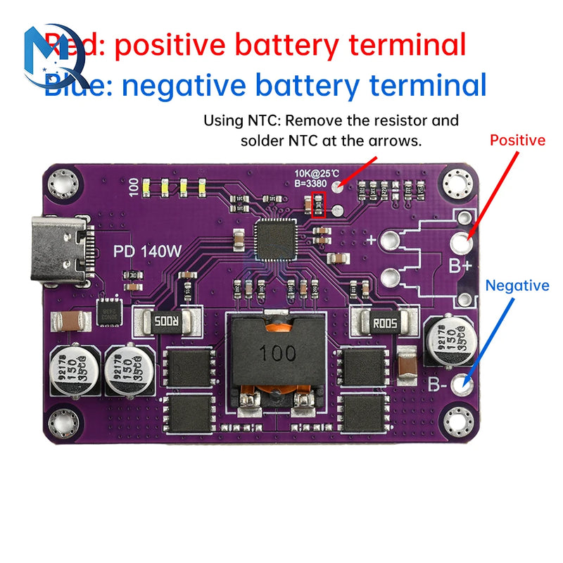 PD3.1 140W High Power Fast Charger Module 3S 4S 5S 6S Type C Interface Li-ion Battery Charger/Discharger Module