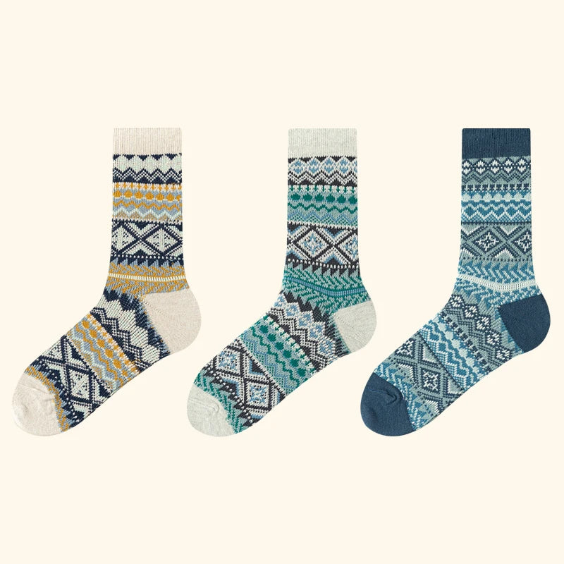 Men's Dress Socks, Cotton Crew 3 Pairs, Breathable | SAMAG