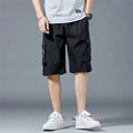 Black Hip Hop Cargo Shorts for Men's Summer Wide Leg | SAMAG