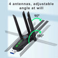 AX900 WiFi USB Adapter 6 Bluetooth 5.4 Dual Band 2.4G/5.8GHz Wireless Dongle with 4 Antennas for PC Laptop - Visuel 2 | SAMAG
