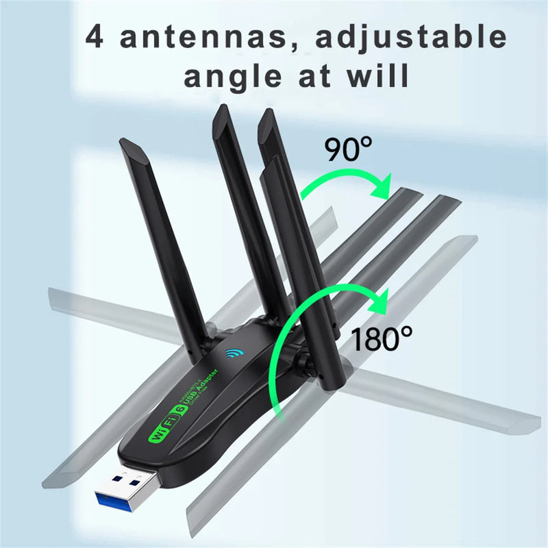 AX900 WiFi USB Adapter 6 Bluetooth 5.4 Dual Band 2.4G/5.8GHz Wireless Dongle with 4 Antennas for PC Laptop - Visuel 2 | SAMAG