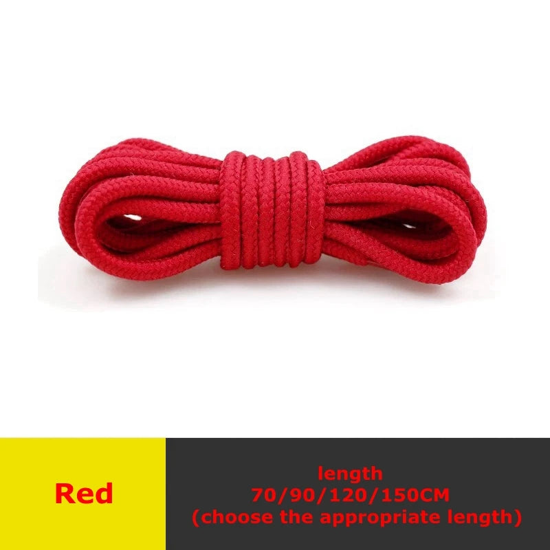 1 Pair Classic Solid Round Shoelaces Durable Polyester Shoe Laces Boot Laces Sneaker Shoestrings 21 Colors 70cm 90cm 120cm 150cm