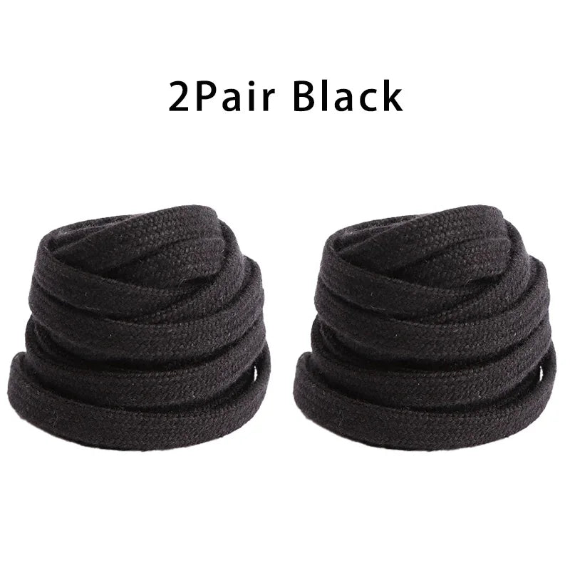 Classic Flat Shoelaces Quality Cotton Shoe Laces Durable Solid Shoelaces for Sneakers Canvas Shoes 100/120/140/160CM 1Pair/2Pair
