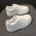 Leather thick sole increase board shoes 2024 early spring new Korean version of all small white shoes women leisure