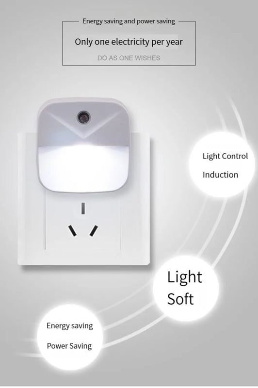LED Night Light, EU Plug-in Smart Wireless Light Control Sensor Light, 220V Wall Light For Home Corridors, Bathrooms, Hallways